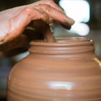 Patia Davis making a screw-top jar at Wobage Farm 2016